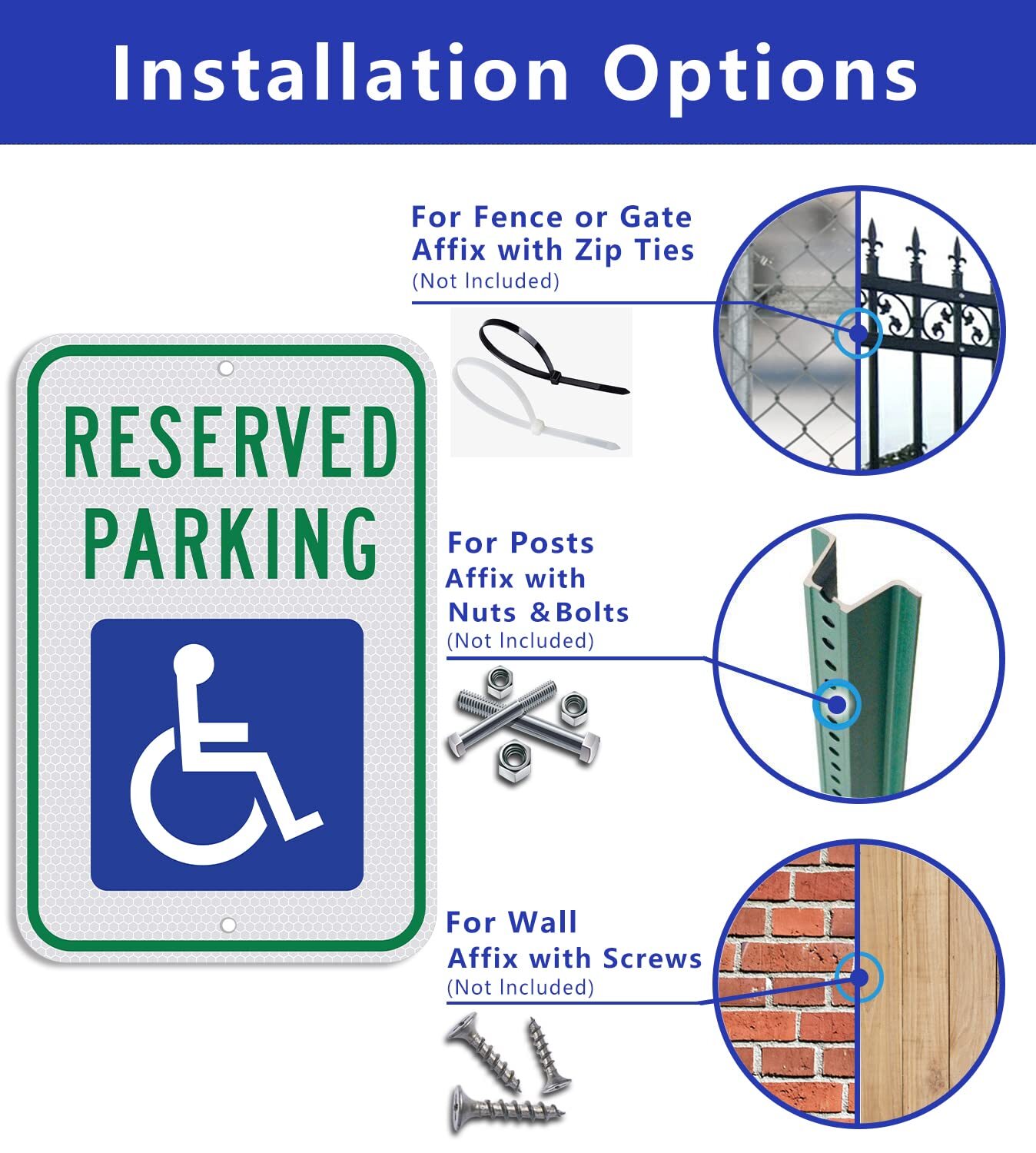 Handicap Parking Sign – 18 x 12 Inch Aluminum With ADA Accessibility Symbol