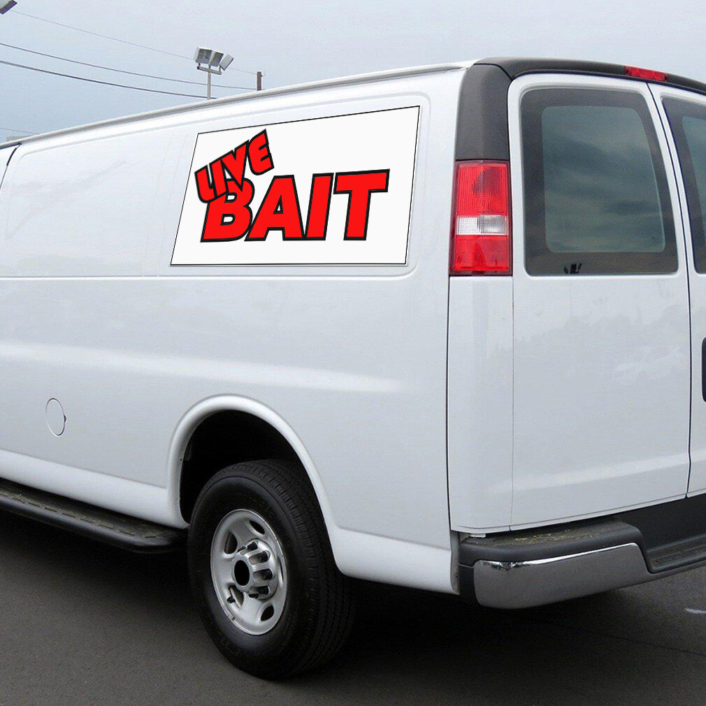 Car Magnet Set of 2 Live Bait Business Car Advertising Industrial Sign
