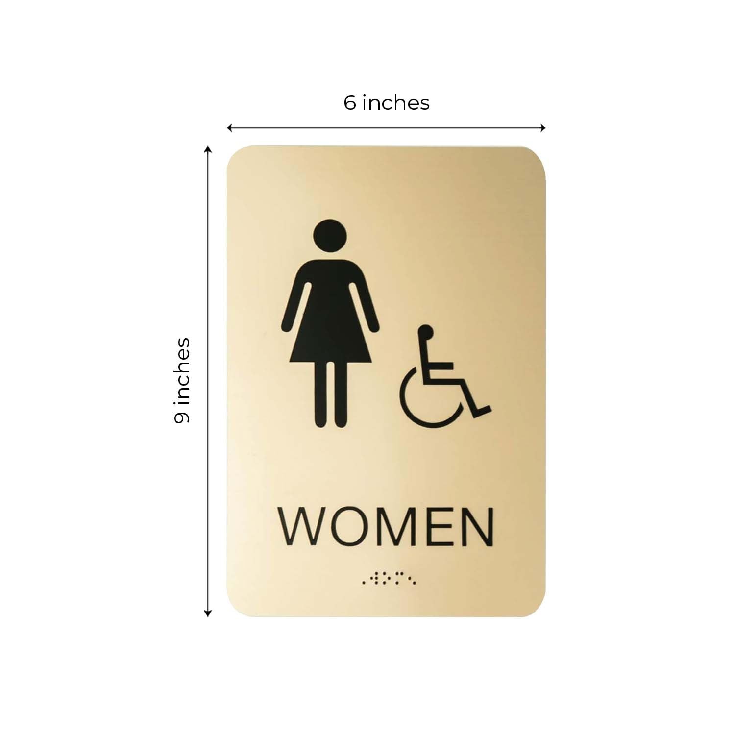 Gold Men & Women ADA Restroom Signs/Modern Chic 6&Prime; x 9&Prime; Acrylic Bathroom Sign…
