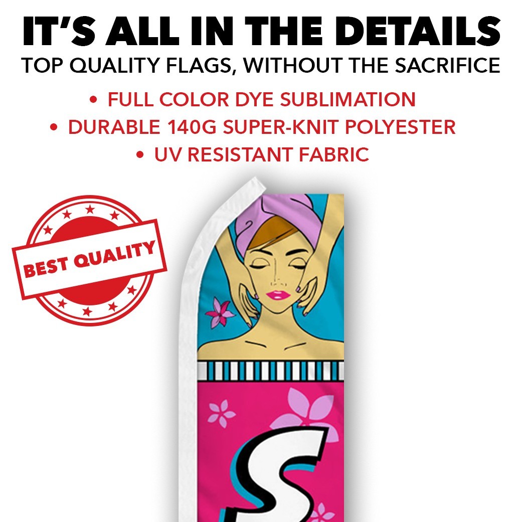 Spa Advertising Swooper Feather Flutter Flag Beauty Services