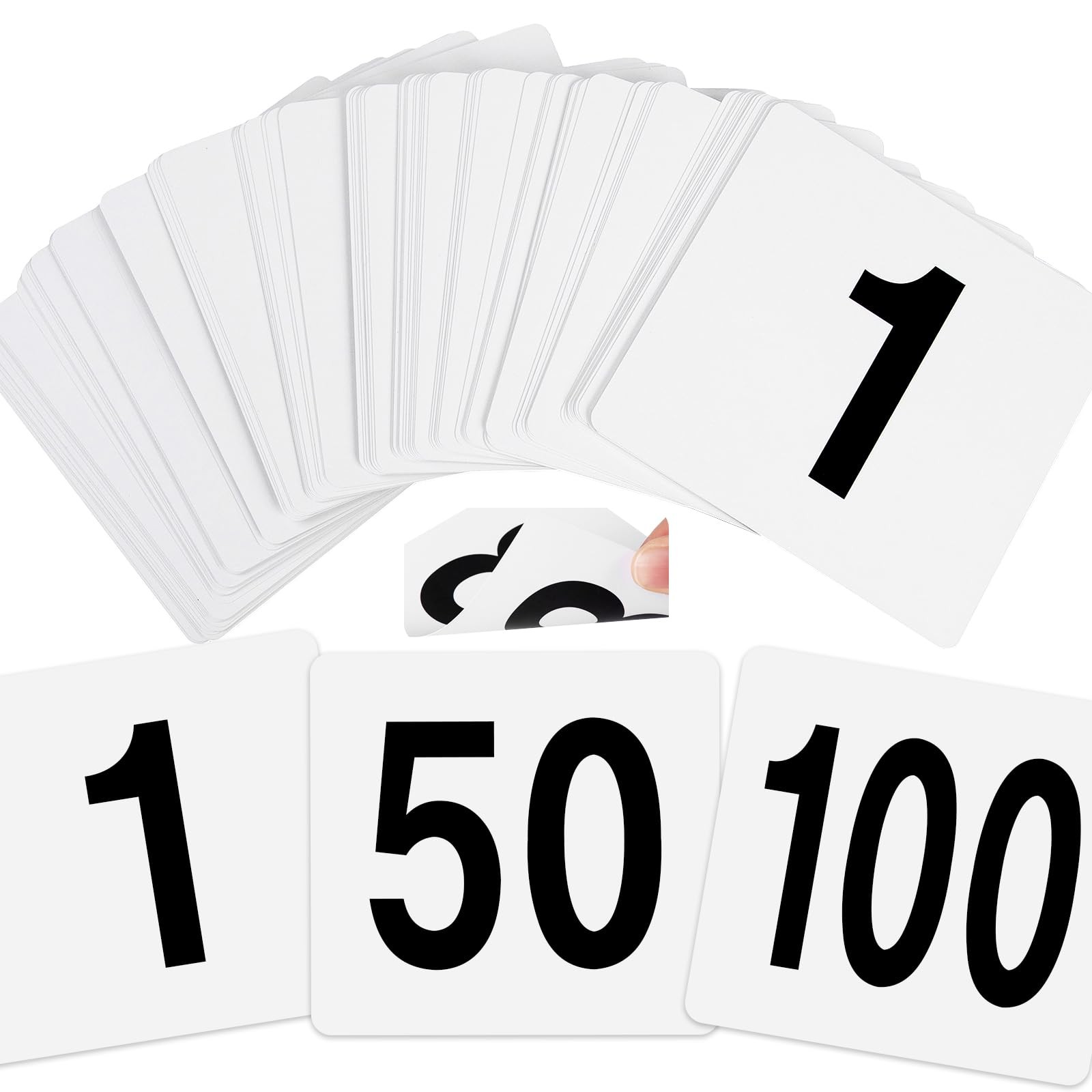 100 PCS Table Numbers 1100 Plastic Double Sided Cards 4×3.7 In Signs