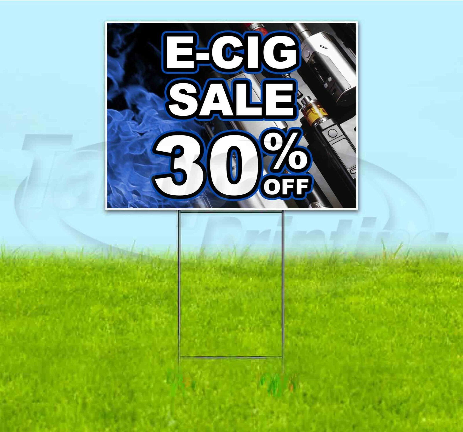 E-CIG SALE 30% OFF 18×24 Yard Sign WITH STAKE Corrugated Bandit USA VAPE DEALS