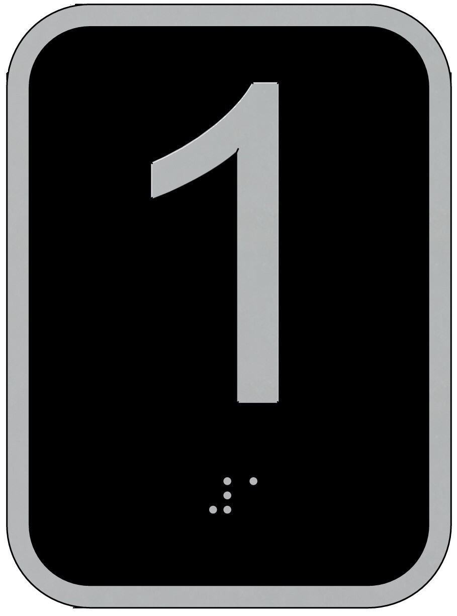 Elevator floor number 1 sign – Elevator Jamb Plate 1 ( 3×4,cast IRON)-REF24-1027