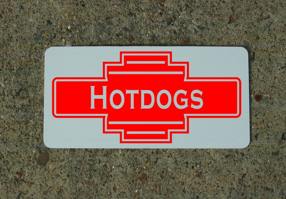 HOTDOGS Red Metal Sign 40&rsquo;s 50s Retro Vintage Style Art Deco Decor Design