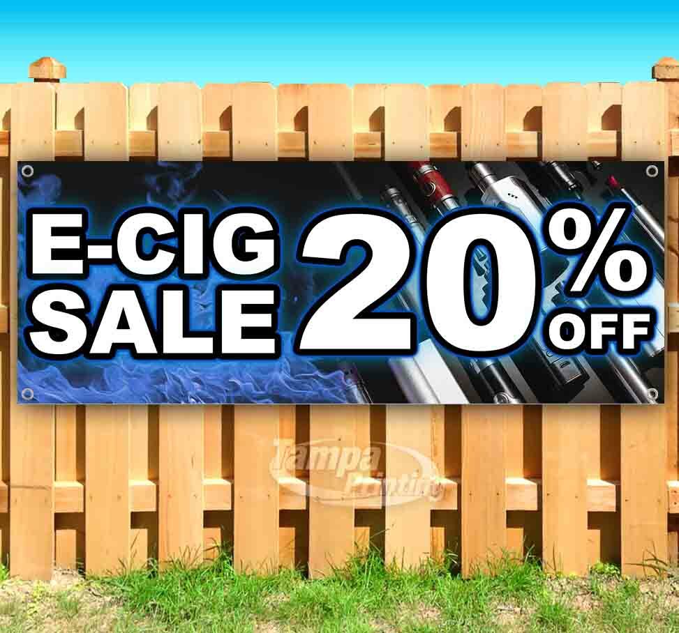 E-CIG SALE 20% OFF Advertising Vinyl Banner Flag Sign Many Sizes Available VAPE
