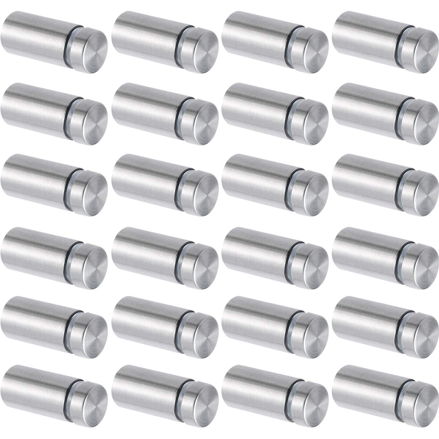 24 Pieces 1/2 by 1 Inch Sign Standoff Screws Wall Silver