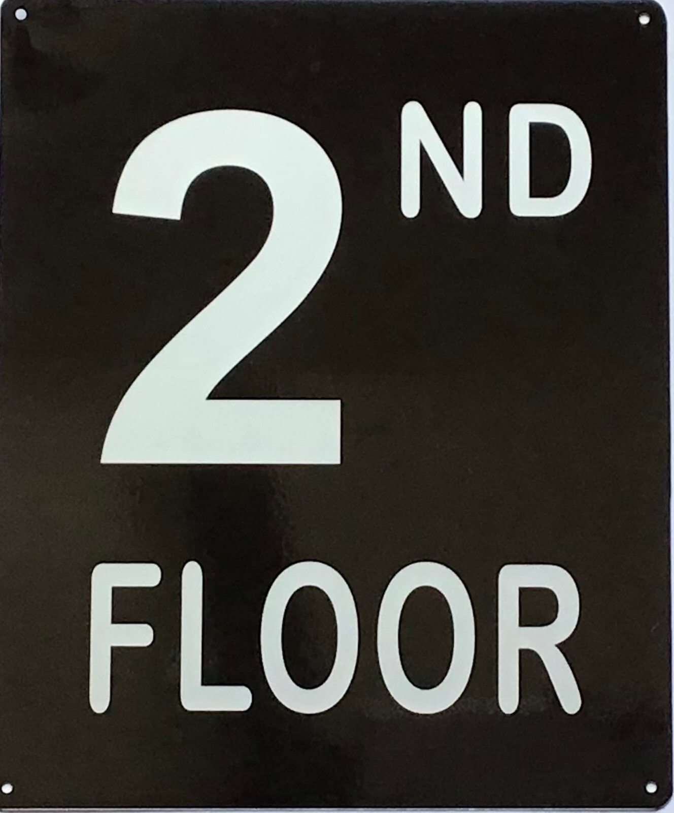 2ND FLOOR SIGN (10X12, Black Background, Aluminum)-REF24-1027