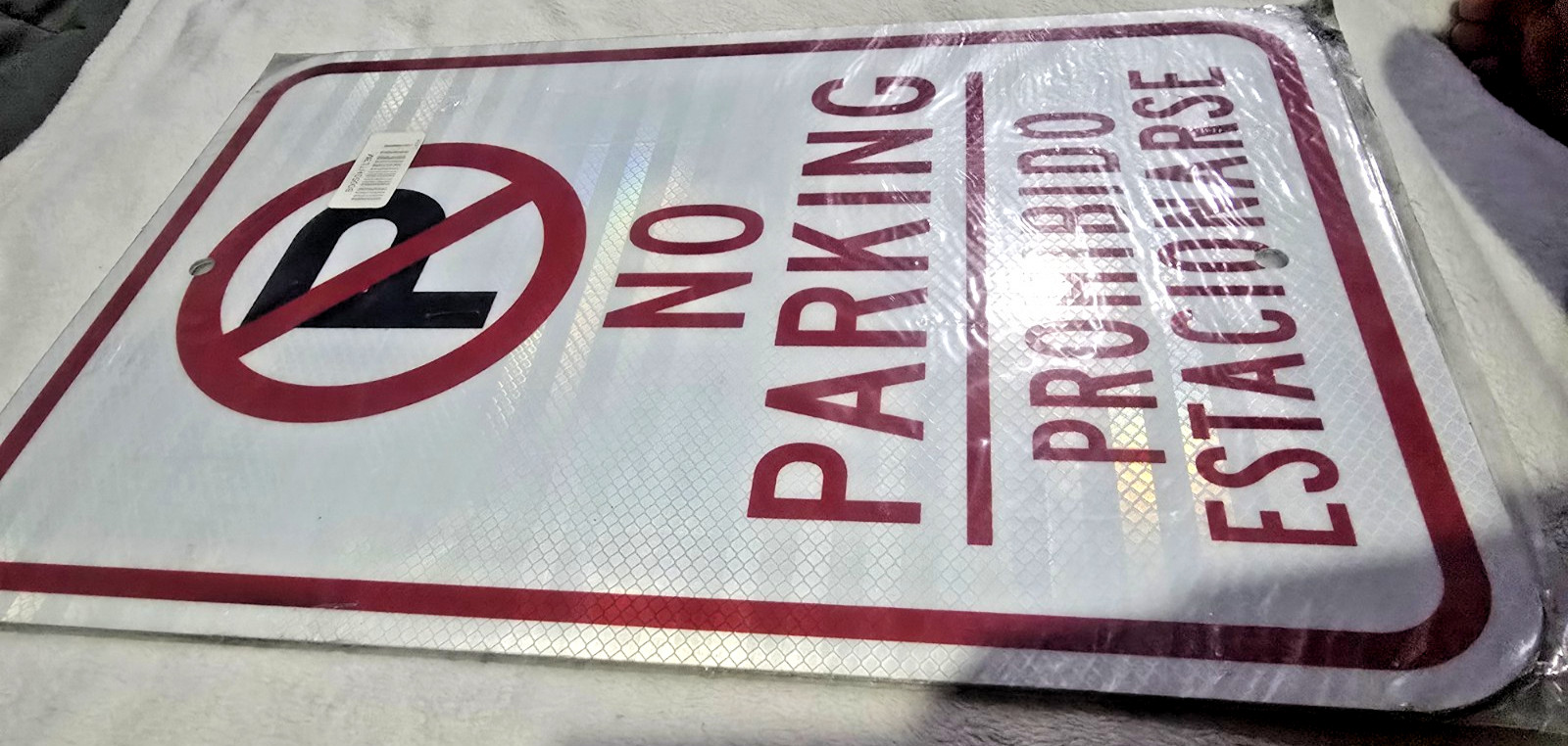 New Commercial Metal Sign Bilingual « No Parking » « Prohibido Estacionars 18×12 in