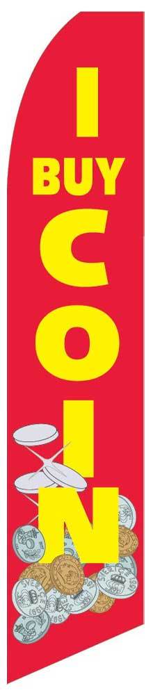 I Buy Coin Custom Designed Advertising Sign Swooper Banner Flag And Pole Neoplex