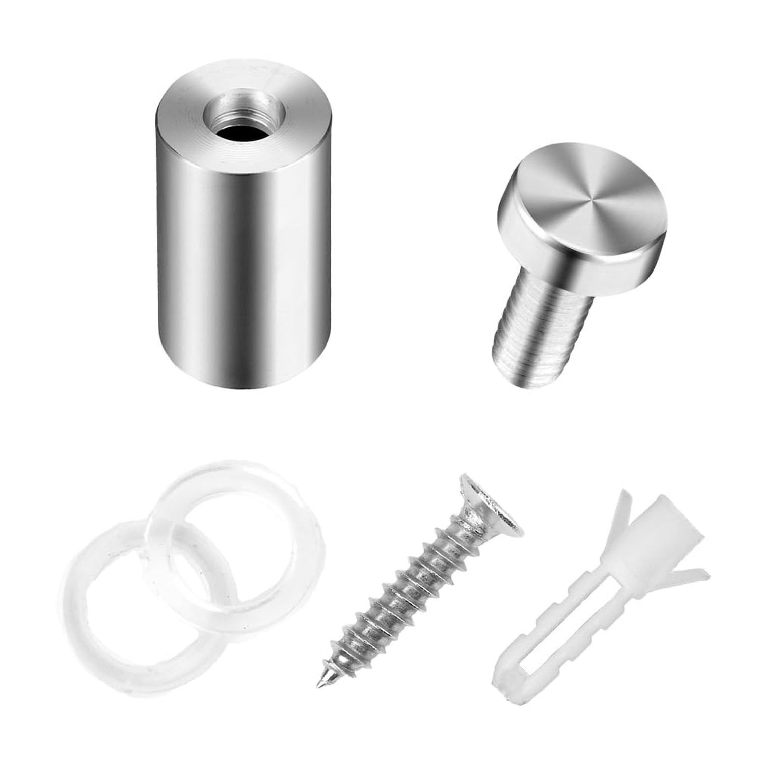 Standoff Screws & Mounts for Acrylic Signs – Metal Standoffs (0.5×1 in)
