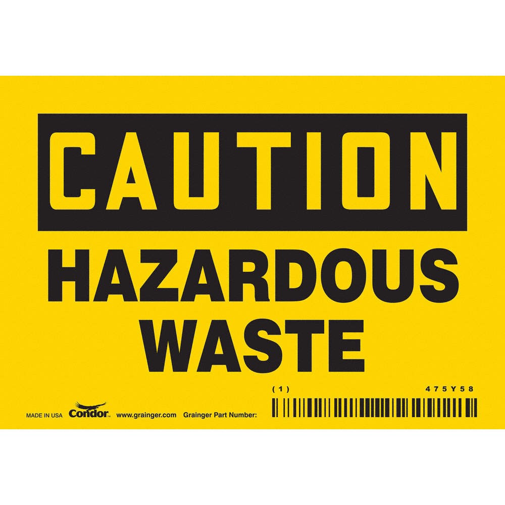 CONDOR 475Y58 Safety Sign,3 1/2 inx5 in,Vinyl 475Y58