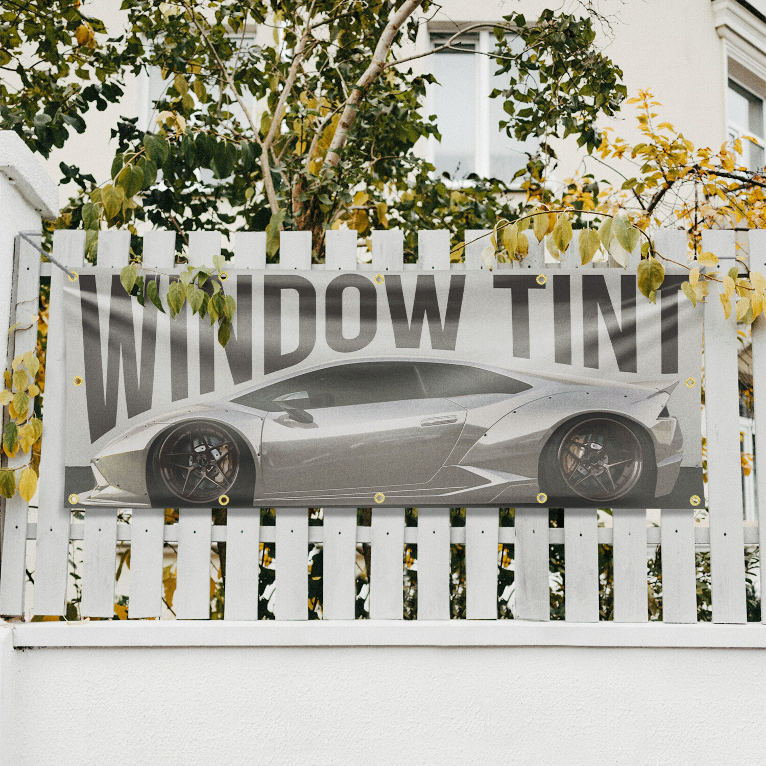 Window Tint 13 oz Vinyl Banner Sign with Metal Grommets Heavy-Duty Single-Sided