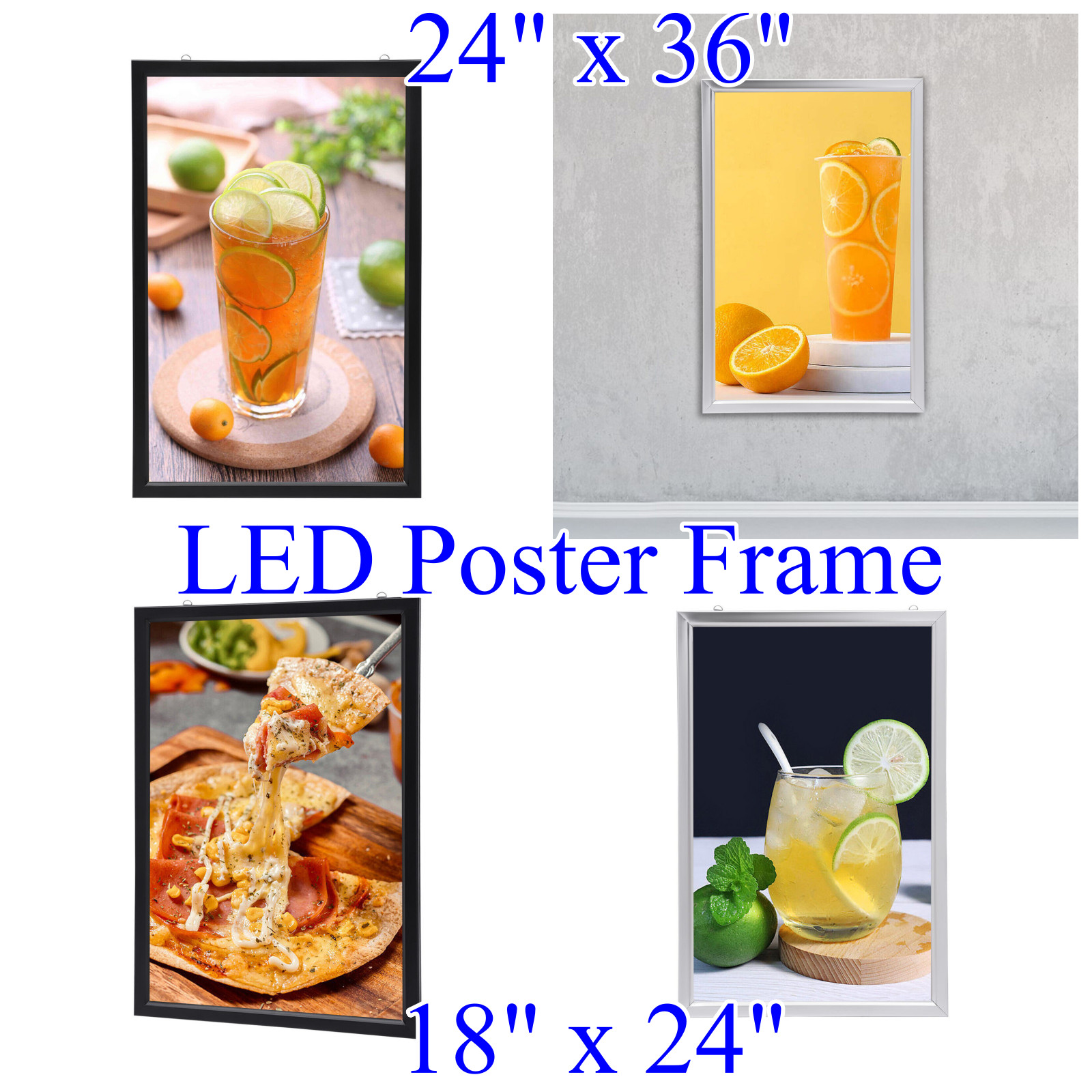 18×24&Prime; Wall Mounted LED Backlit Movie Poster Art Picture Frame Light Box