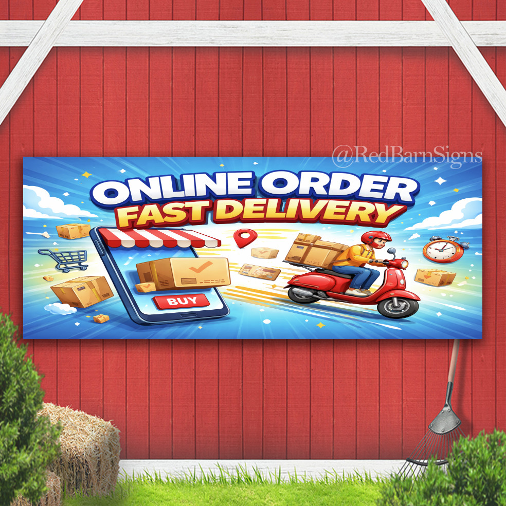 Online Order Fast Delivery Indoor Outdoor Banner Sign with grommets