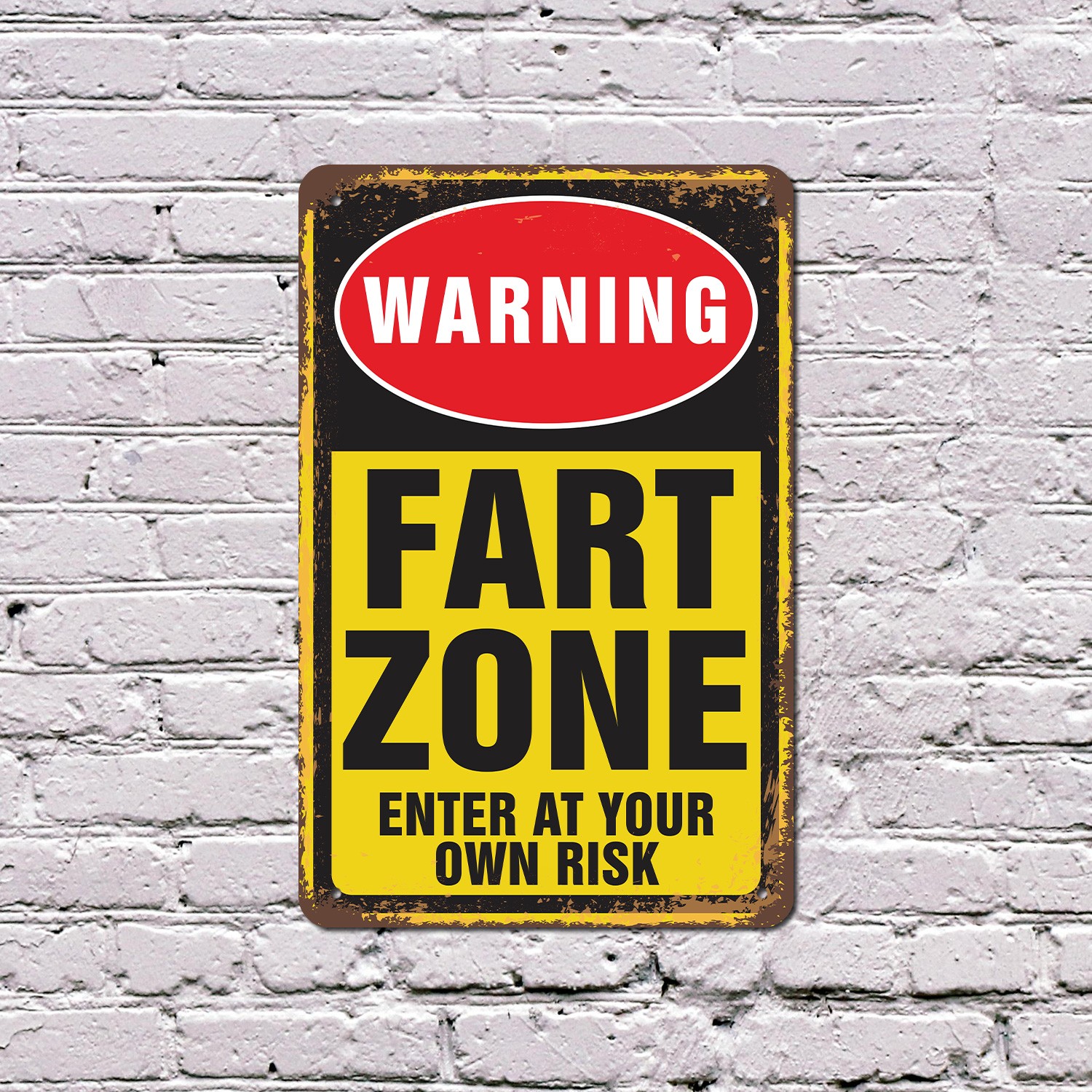 Warning Fart Zone Novelty Sign Fun Gift Durable Weatherproof