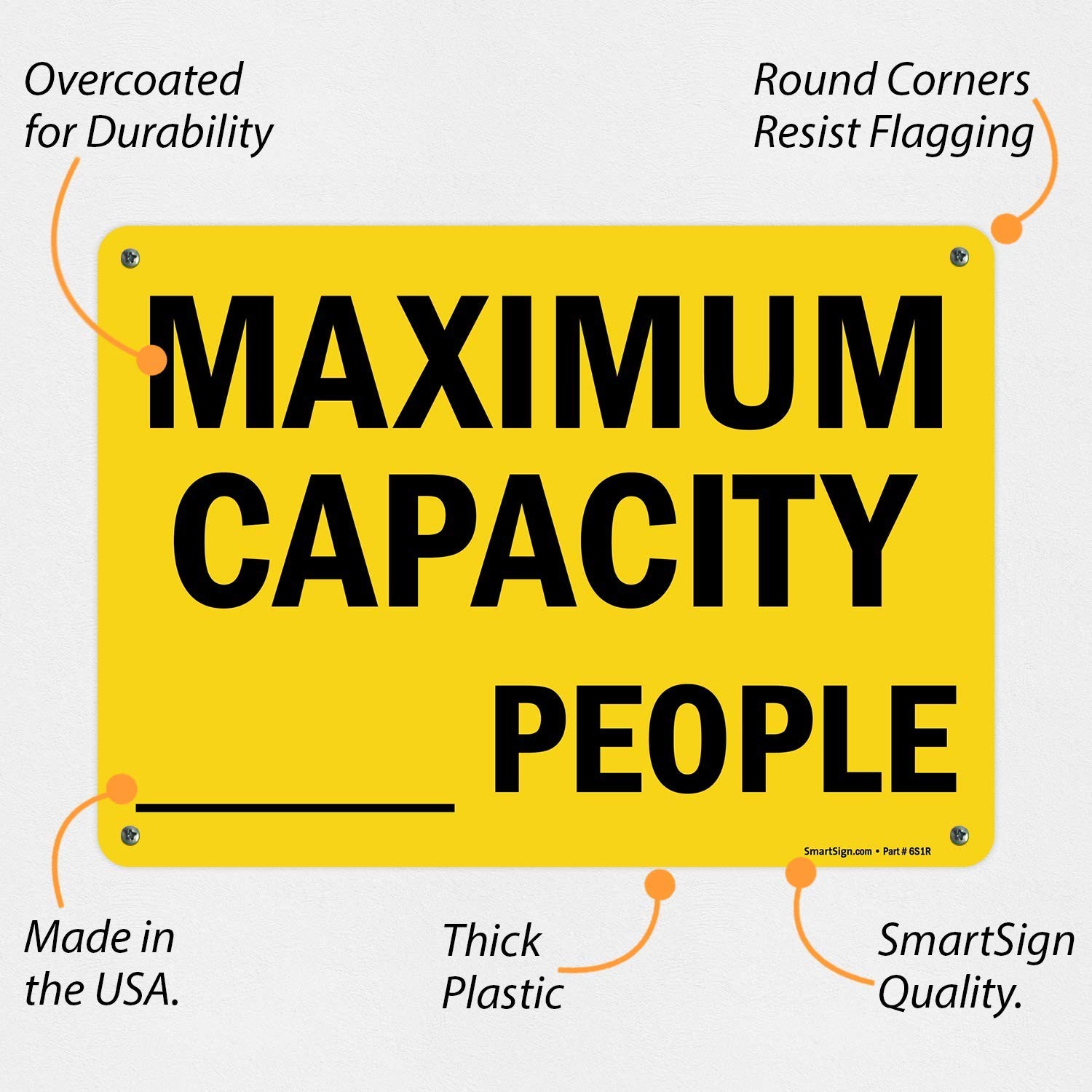 10×14 Inch Maximum Capacity WriteOn Sign 55 Mil HDPE Plastic Black Yellow