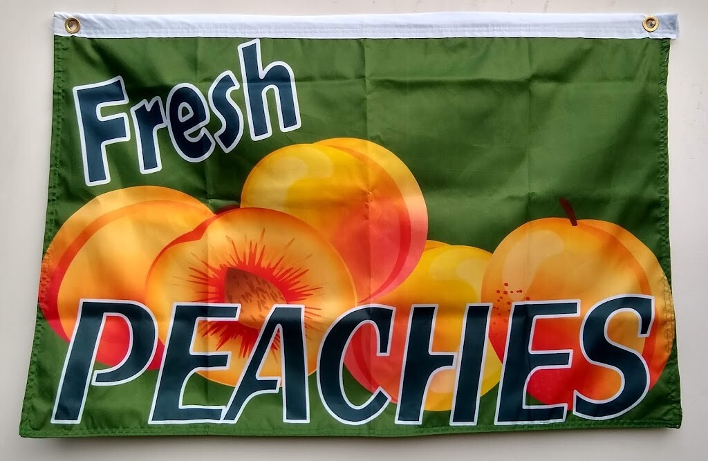 FRESH PEACHES FLAG 2x3ft flag, vertical banner
