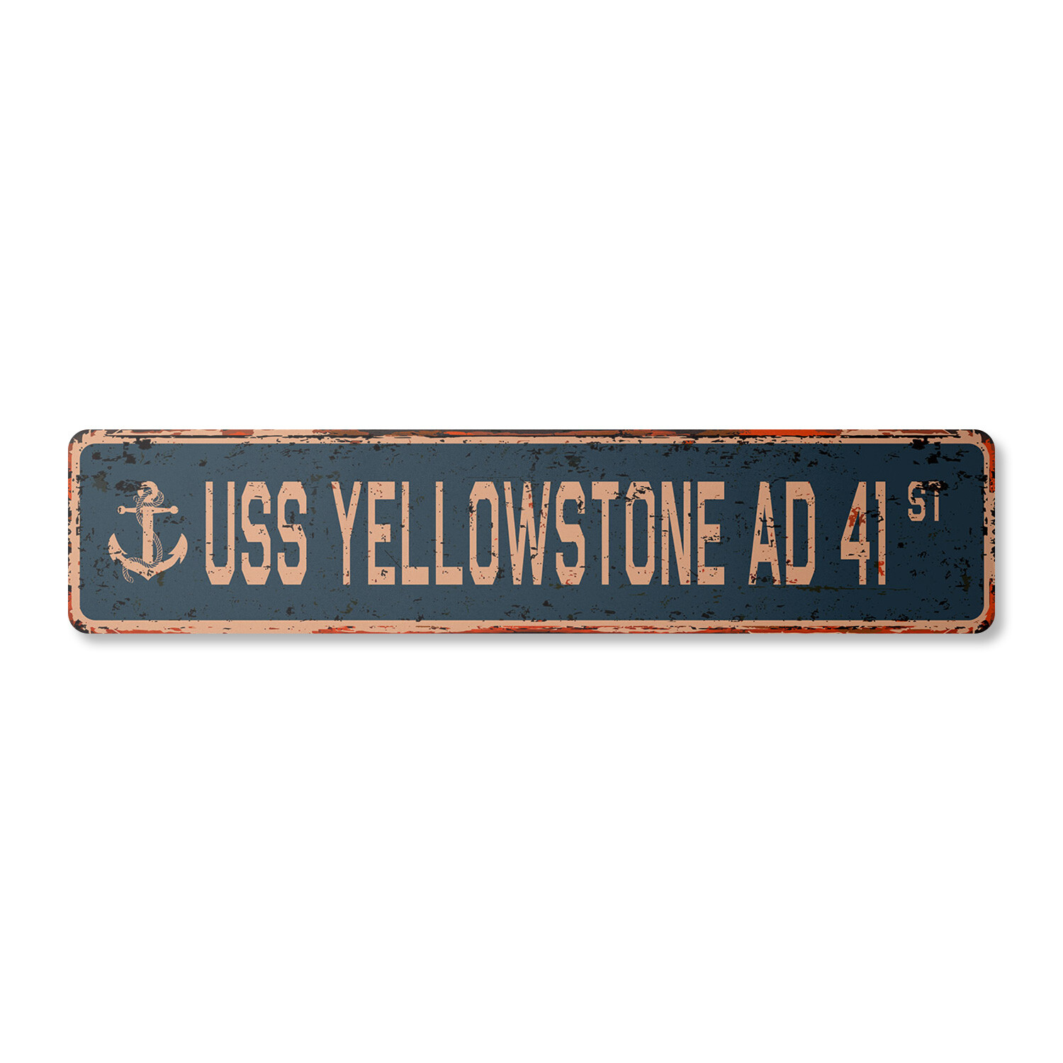 USS YELLOWSTONE AD 41 Vintage Street Sign us navy ship veteran sailor rustic