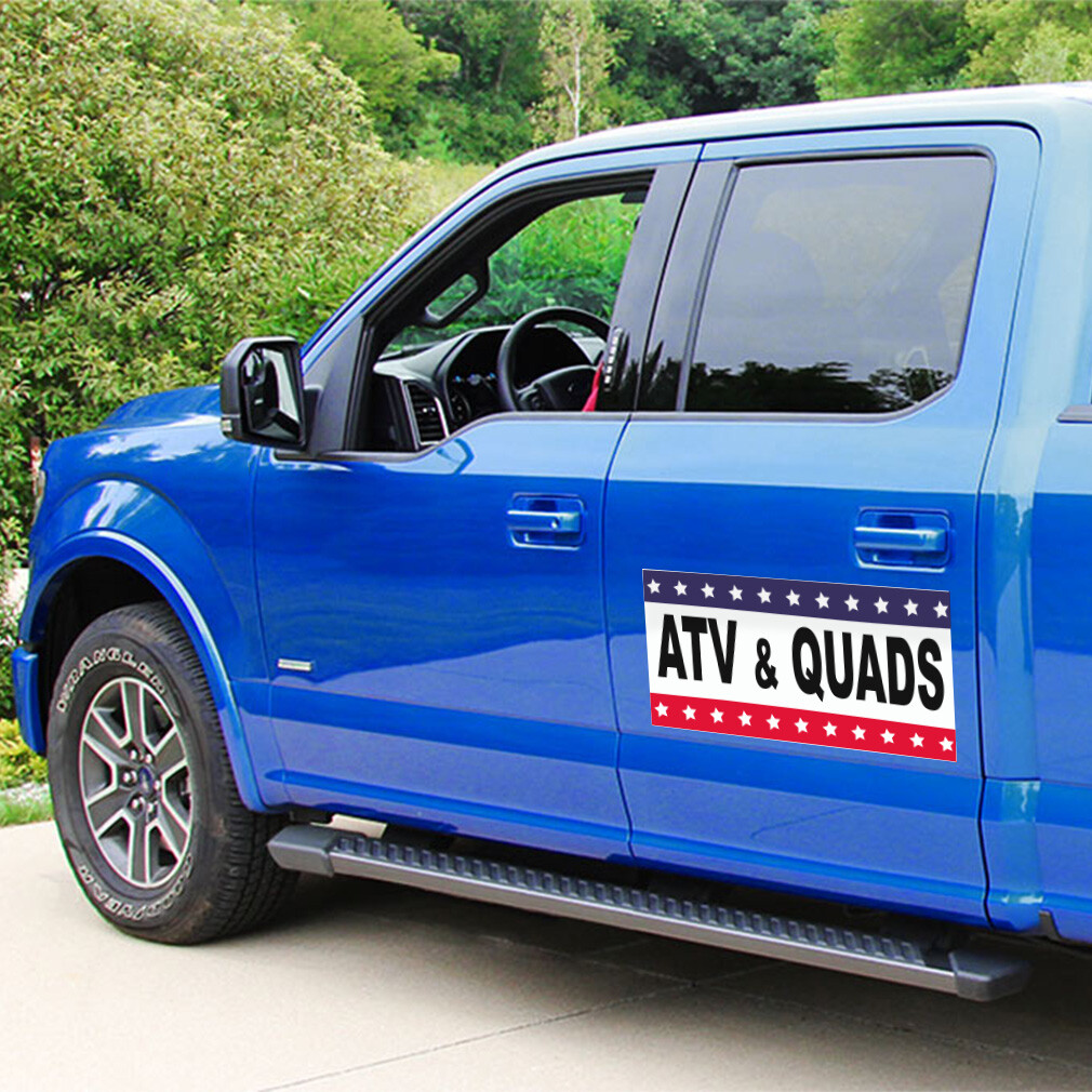 Car Magnet Set of 2 Atv & Quards Black Red Blue Auto Car Repair Shop