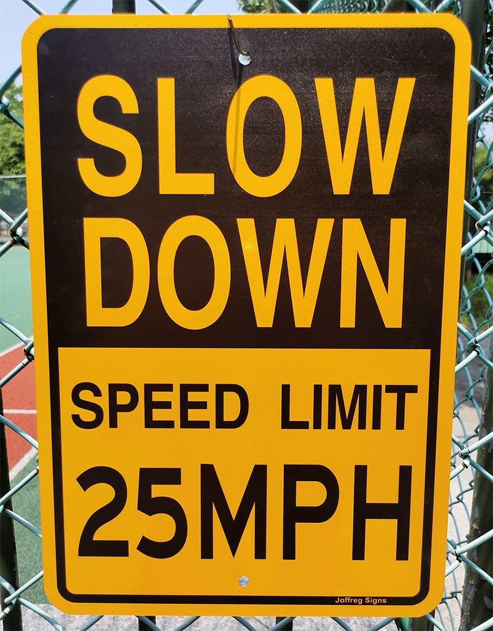 2 PCS Slow Down Speed Limit 25 MPH Sign 17×12 Inch Reflective Aluminum