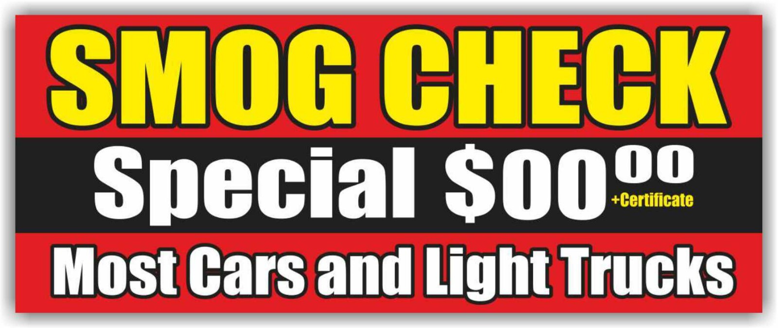 SMOG CHECK Advertising Banner Vinyl Mesh Sign auto repair service car add price