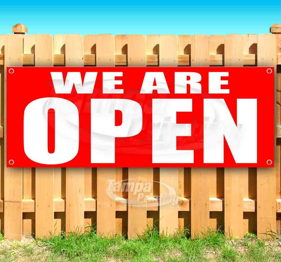 WE ARE OPEN Advertising Vinyl Banner Flag Sign Many Sizes Available BUSINESS