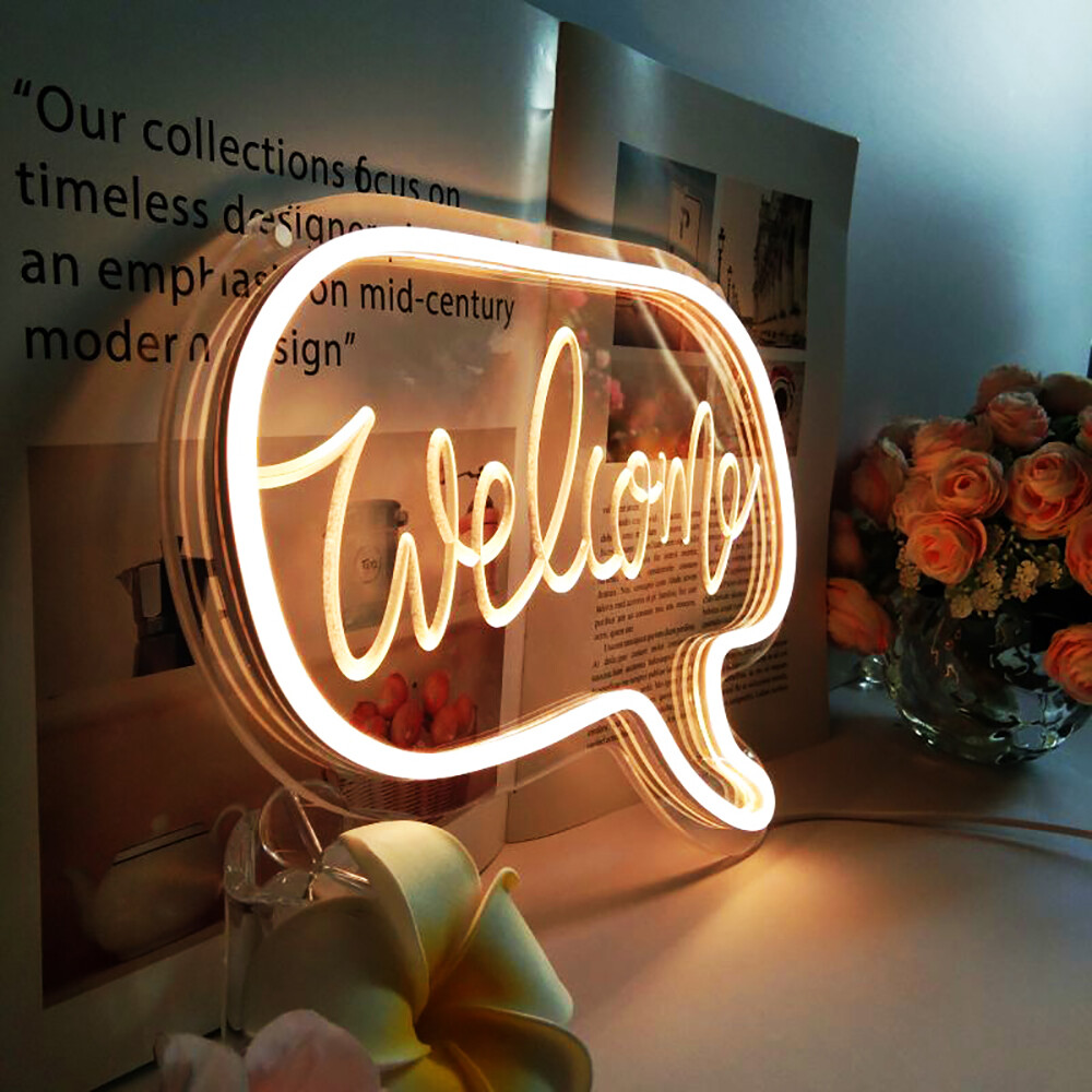 Qomolangma Warm White 12.2 » X 8.85 » LED Neon Sign « Welcome »