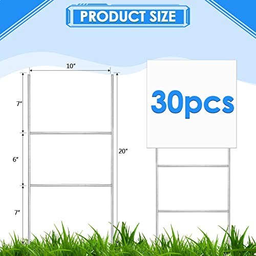 30 Pcs Yard Sign Stakes 20 Inch 10 Inch Galvanized Steel H Frame Heavy Duty