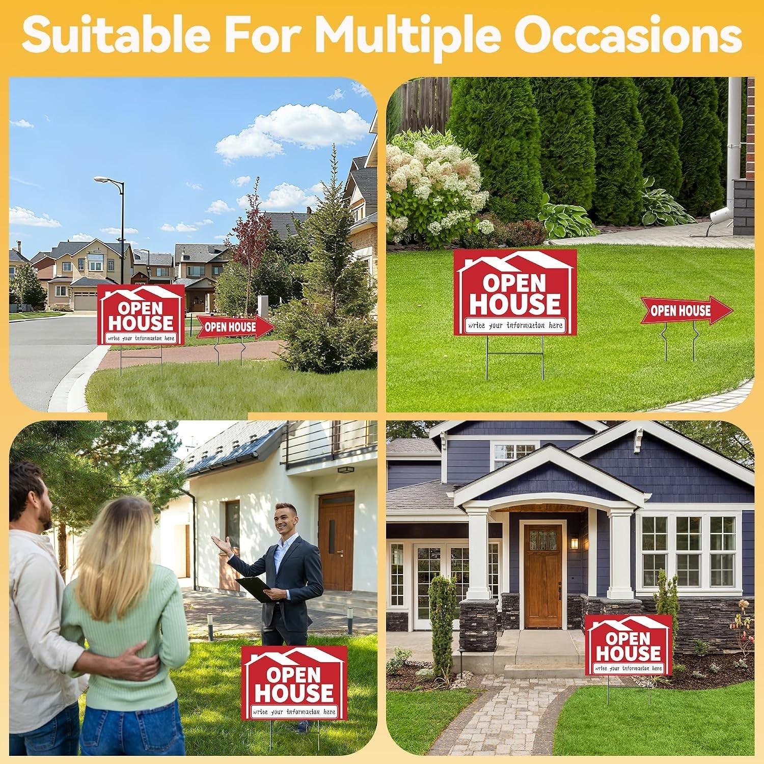 5 Pack Open House Signs, Open House Sign for Real Estate – 17&Prime;x12&Prime; Double Sid…
