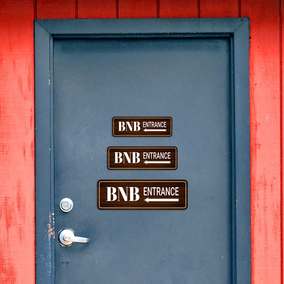 Standard Plus BNB Entrance (Left Arrow) Door or Wall Sign | BnB Hosting Signage