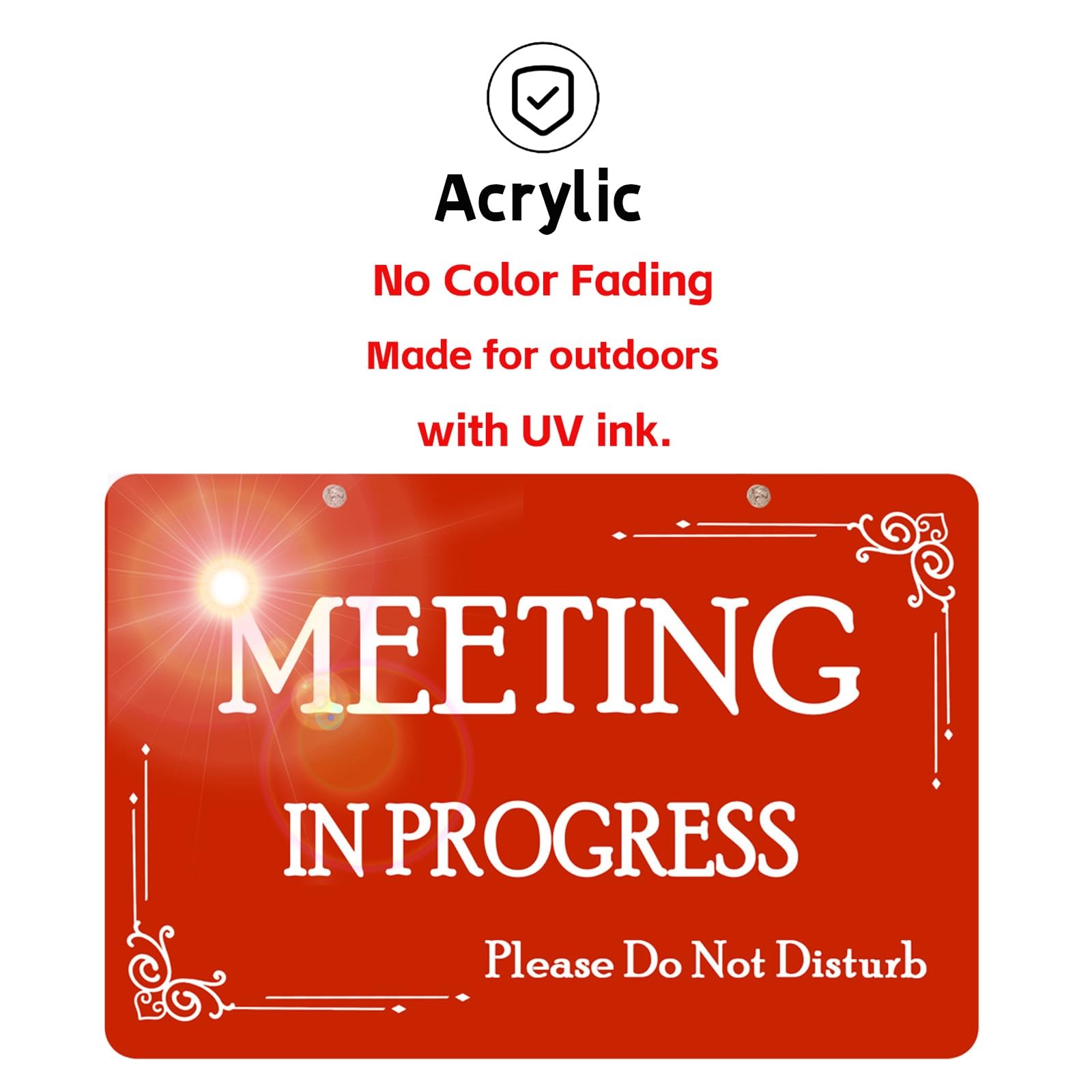 12×8 Inch Meeting in Progress Do Not Disturb Office Door Sign Acrylic