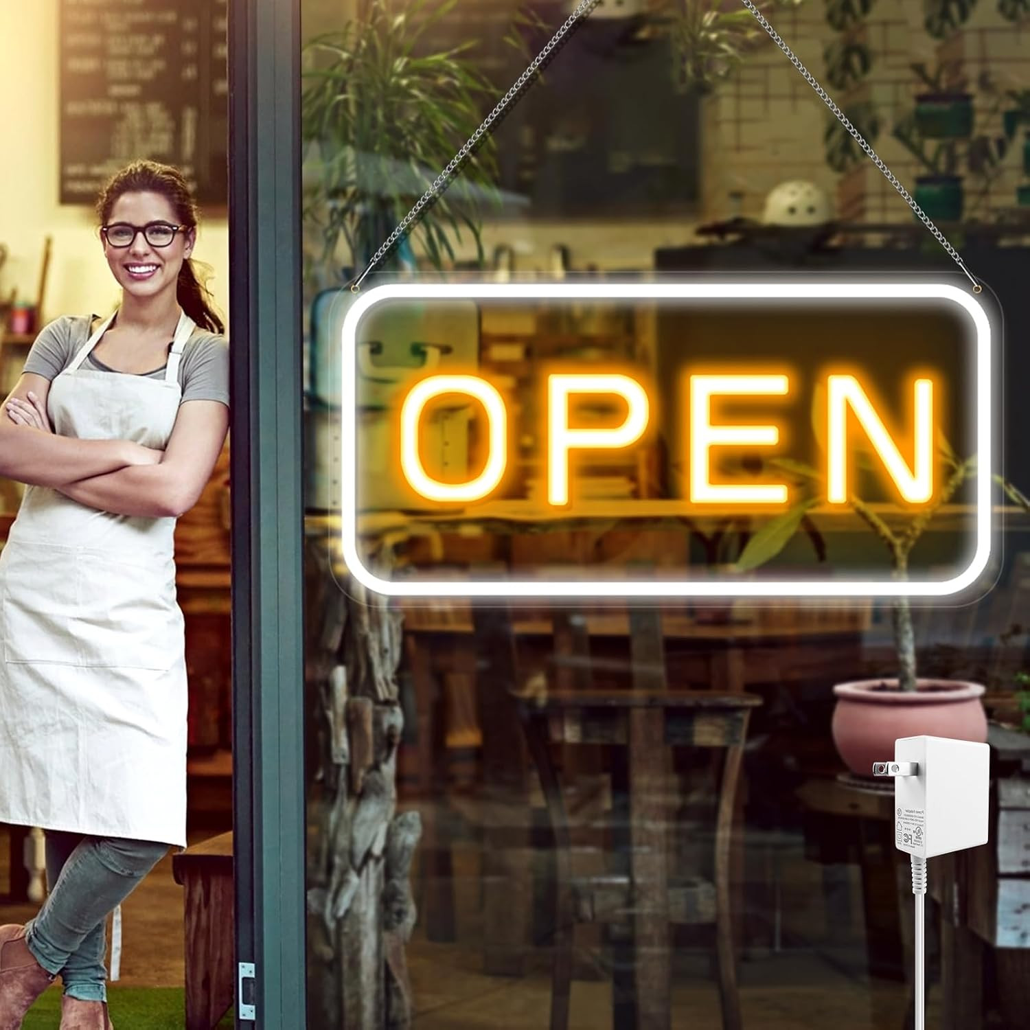 LED Open Sign for Business, Super Large 23&Prime; X 12&Prime; Horizontal Neon Open Sign, Yel