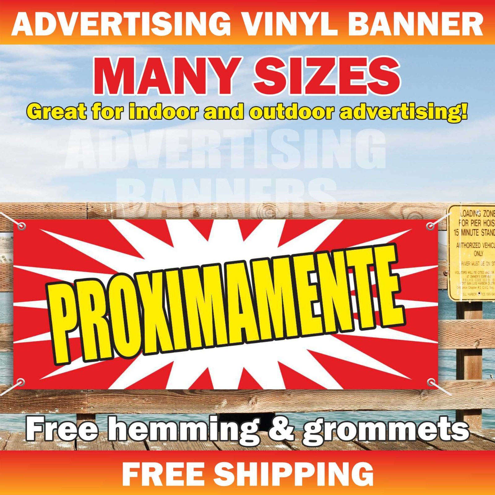 PROXIMAMENTE Advertising Banner Vinyl Mesh Sign Free Shipping