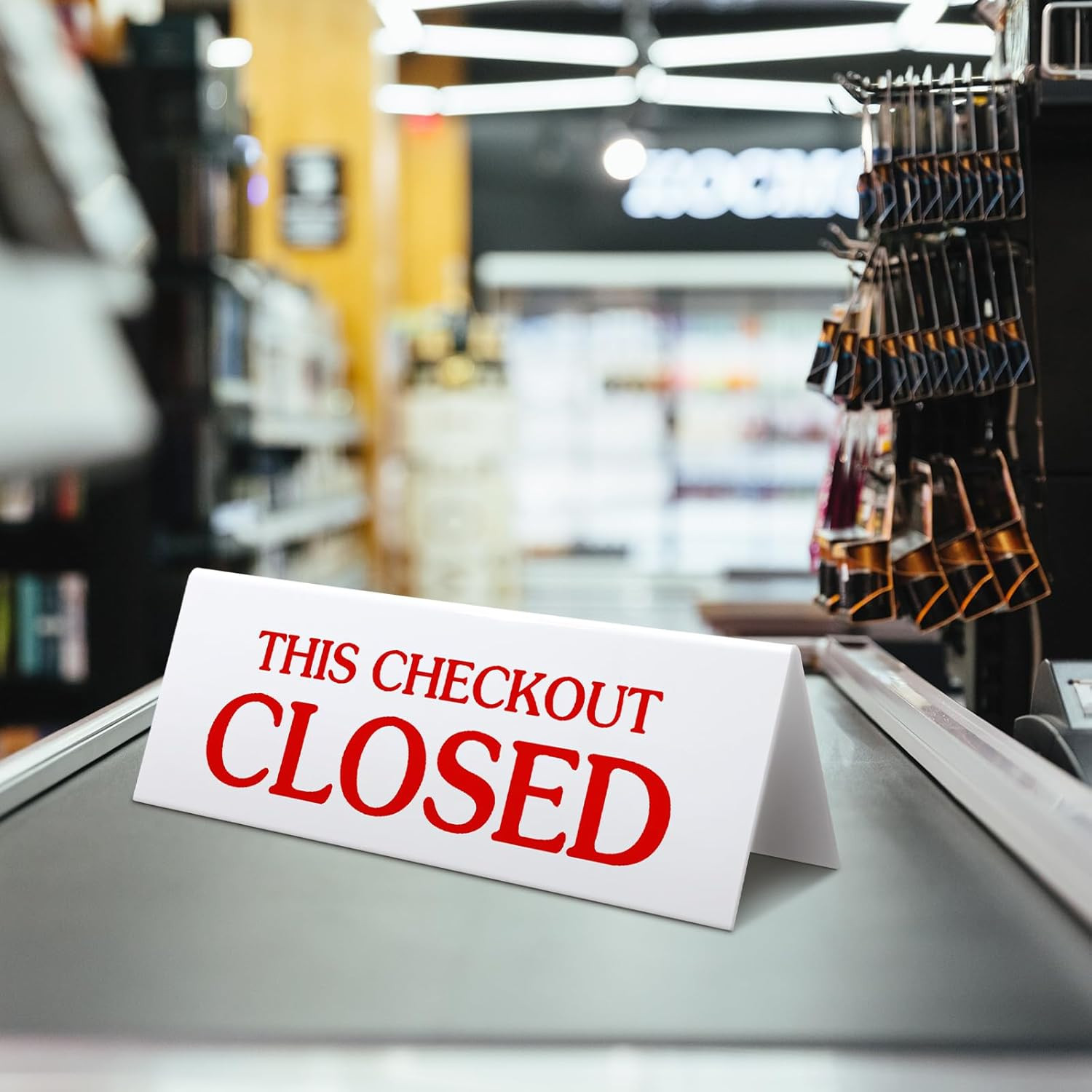 3 Pcs Checkout Closed Desk Sign 11 x 4 Inch Engraved Acrylic Tabletop Retail Cou