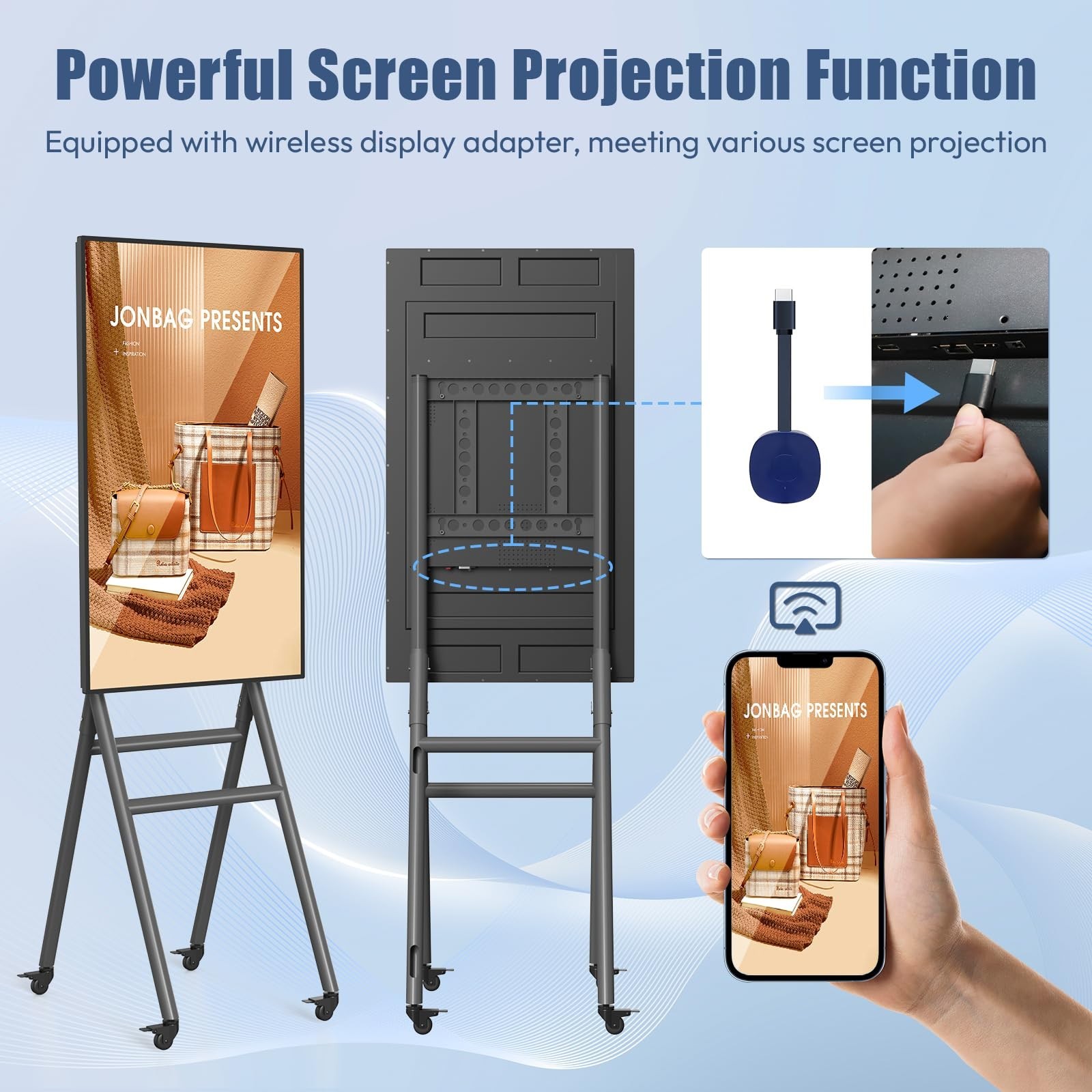 43 Inch Mobile Digital Signage Display Kiosk with Flight Case Portable Digital