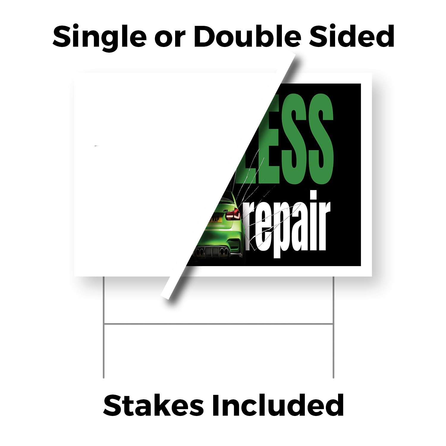 Paintless Dent Repair Yard Sign 24 Inch x 36 Inch Single Sided Weatherproof H…