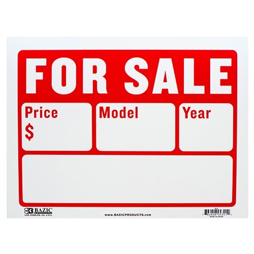 Plastic »for Sale » Sign Board size 9&Prime; X 12&Prime; 2 Lines Pack Of 2 Retail Store/car