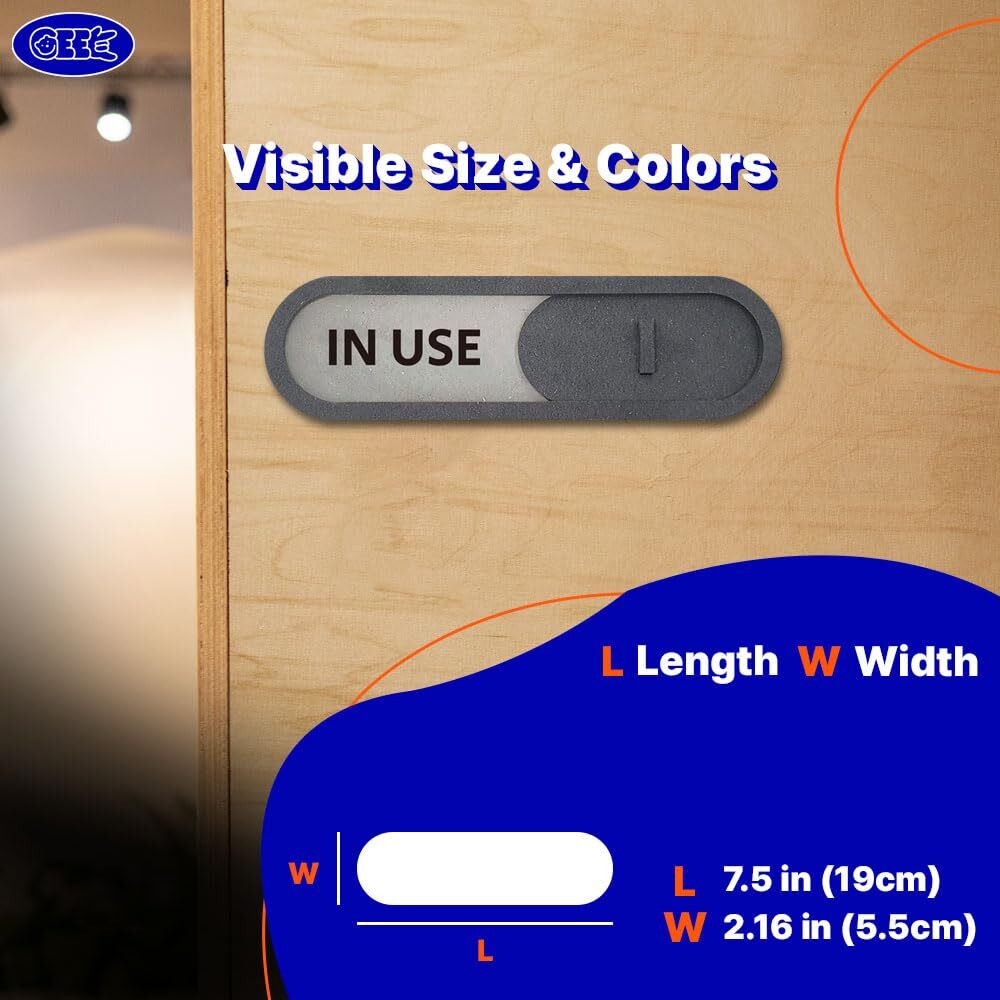 In Use Available Privacy Slider Sign Brown Premium MDF Wood 7.5×2.2&Prime;