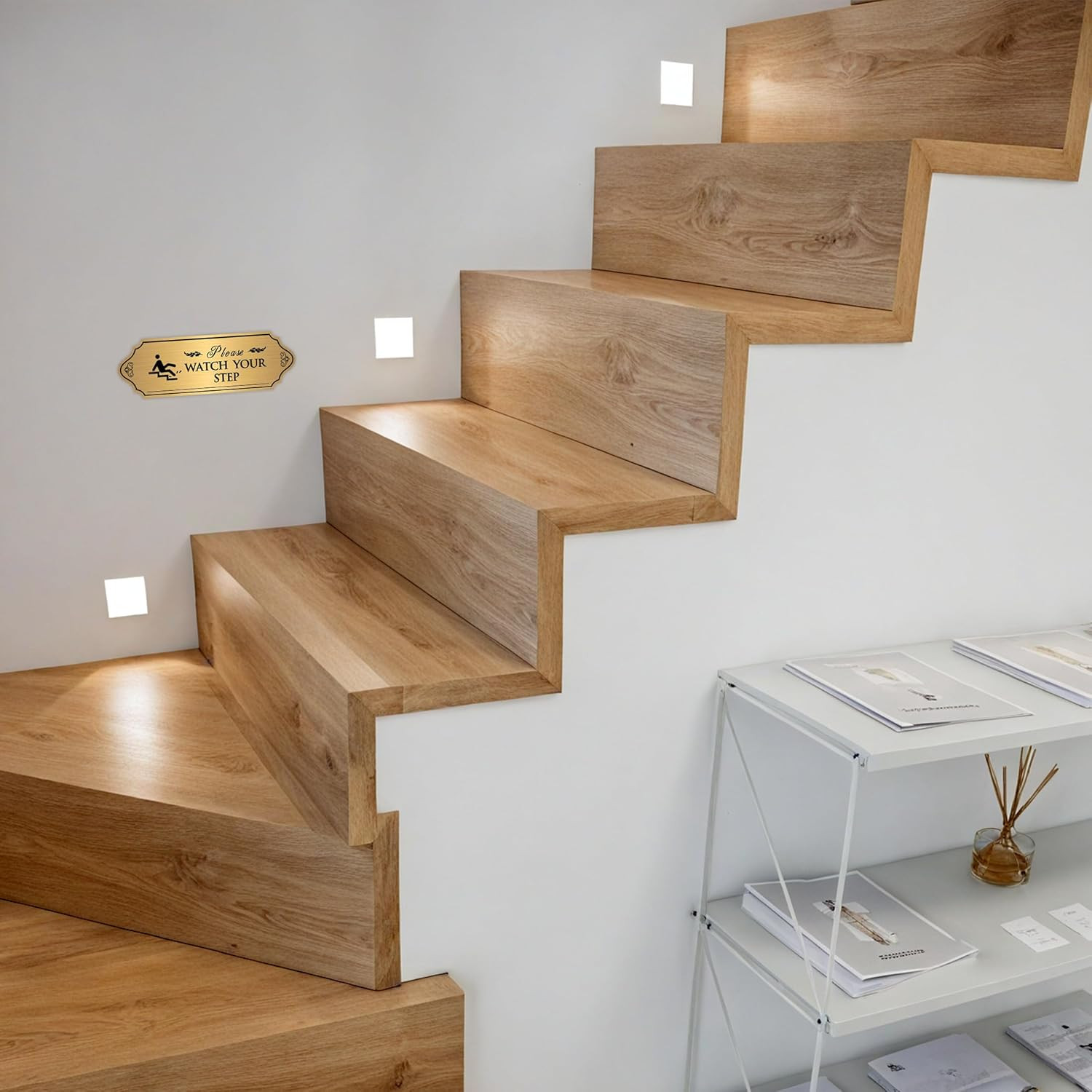 Self-Adhesive Waterproof « Watch Your Step » Sign for Indoor/Outdoor Use