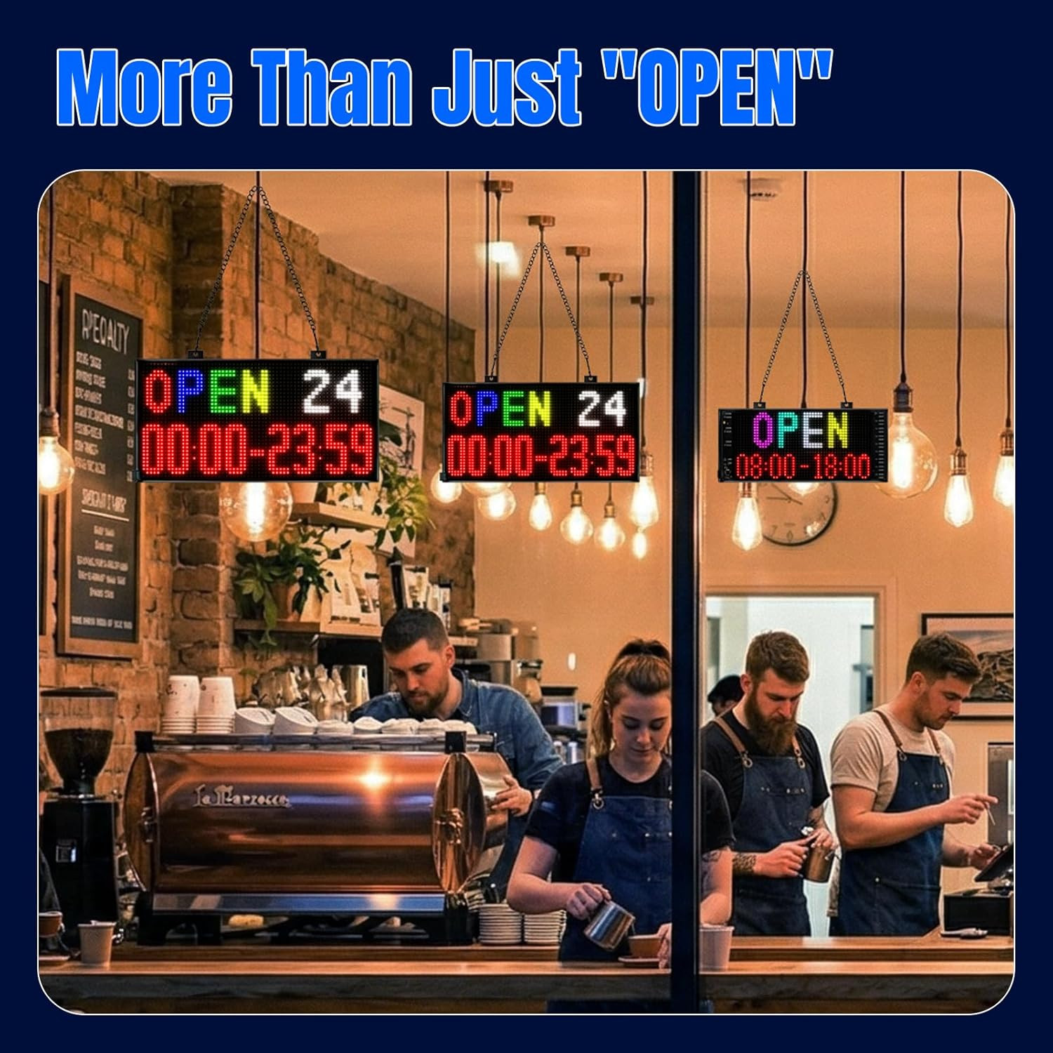 Programmable LED Open Sign with APP Control – Waterproof 8×13 for Business