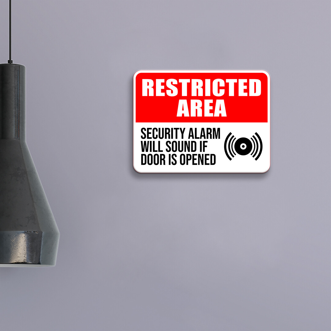 Classic Framed Plus Restricted Area Security Alarm Will Sound If Door Is Opened
