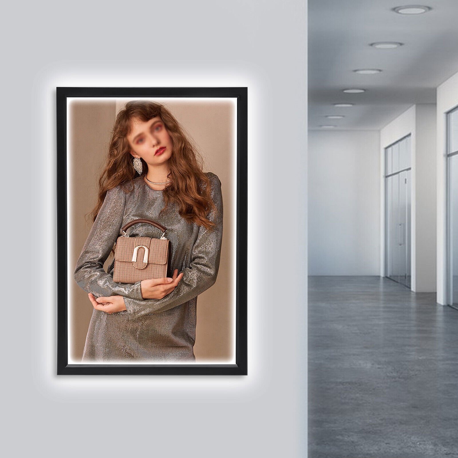 LED Backlit Movie Poster Art Picture Frame Light Box Advertising Display 18*24&Prime;