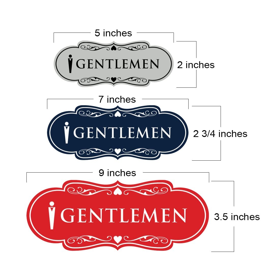 Large Black Gold &lsquo;Ladies and Gentlemen&rsquo; Figurines Restroom Signs 1-Pack