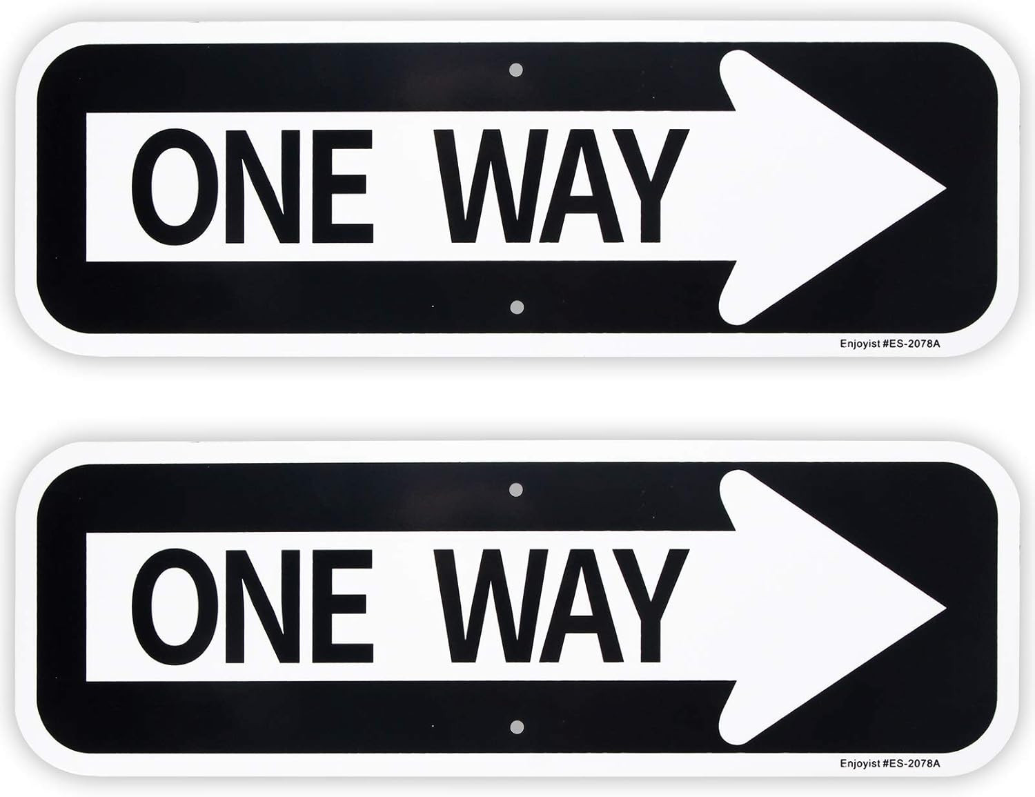 2-Pack Large One Way with Right Arrow Sign 18&Prime;x 6&Prime; .04&Prime; Aluminum Reflective Sign