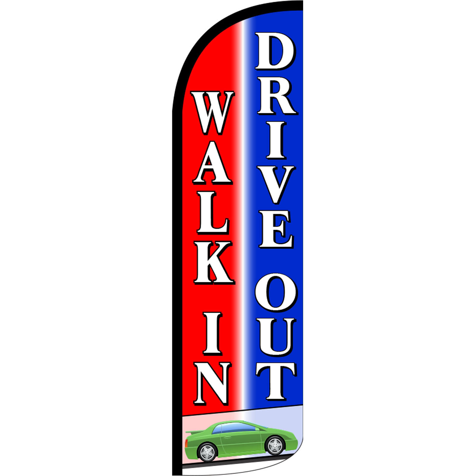 Walk In Drive Out 3 ft X 11 1/2 ft Windless Swooper Flag