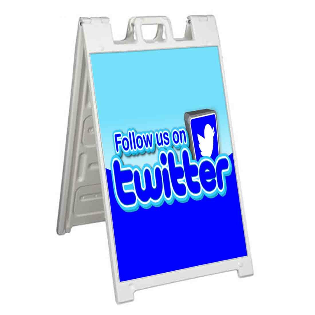 FOLLOW OUR SOCIAL Signicade 24×36 Aframe Sidewalk Sign Banner Decal NETWORK