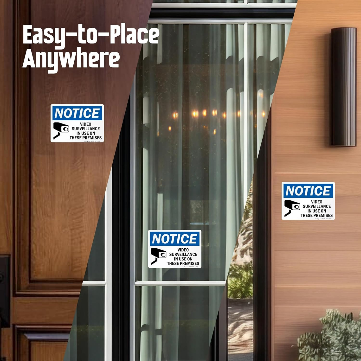 (Pack of 4) 5 X7 Inch “Notice – Video Surveillance in Use on These Premises” Lab