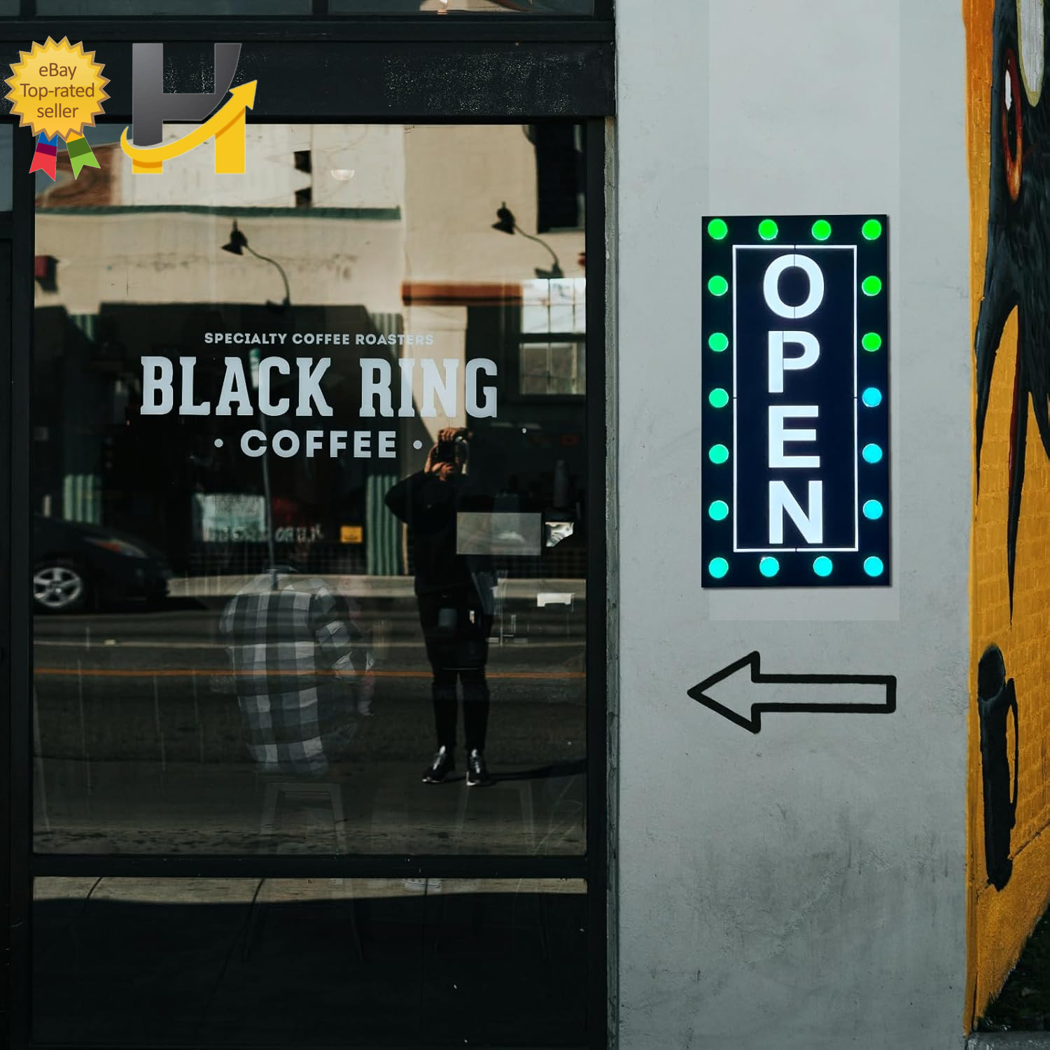 Vibrant Waterproof LED Open Sign – Color Changing RGB for Outdoor Business Use