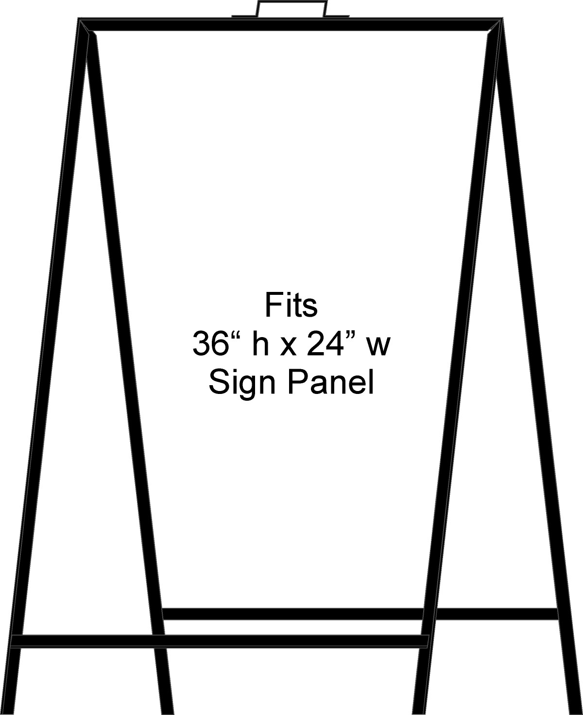 A-Frame Portable Folding Curb Sign Stand, 36 x 24 Slide in, Black (Pack of 1)