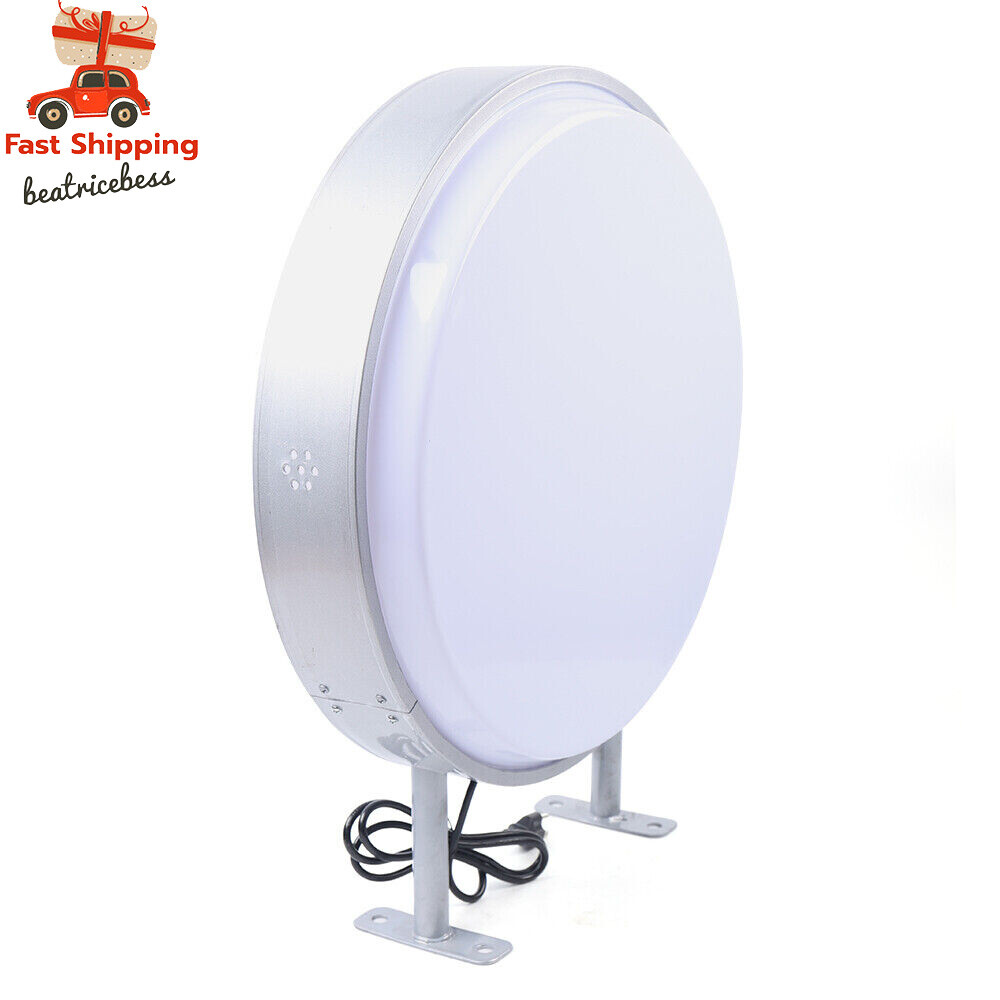 20&Prime; LED Double Sided Round Light Box Outdoor Sign Advertising Projecting Light
